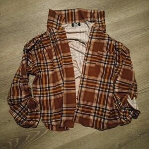 Plaid Brown Kids Jacket